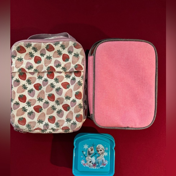 Other - Strawberry Print Kids Lunch Bag Set